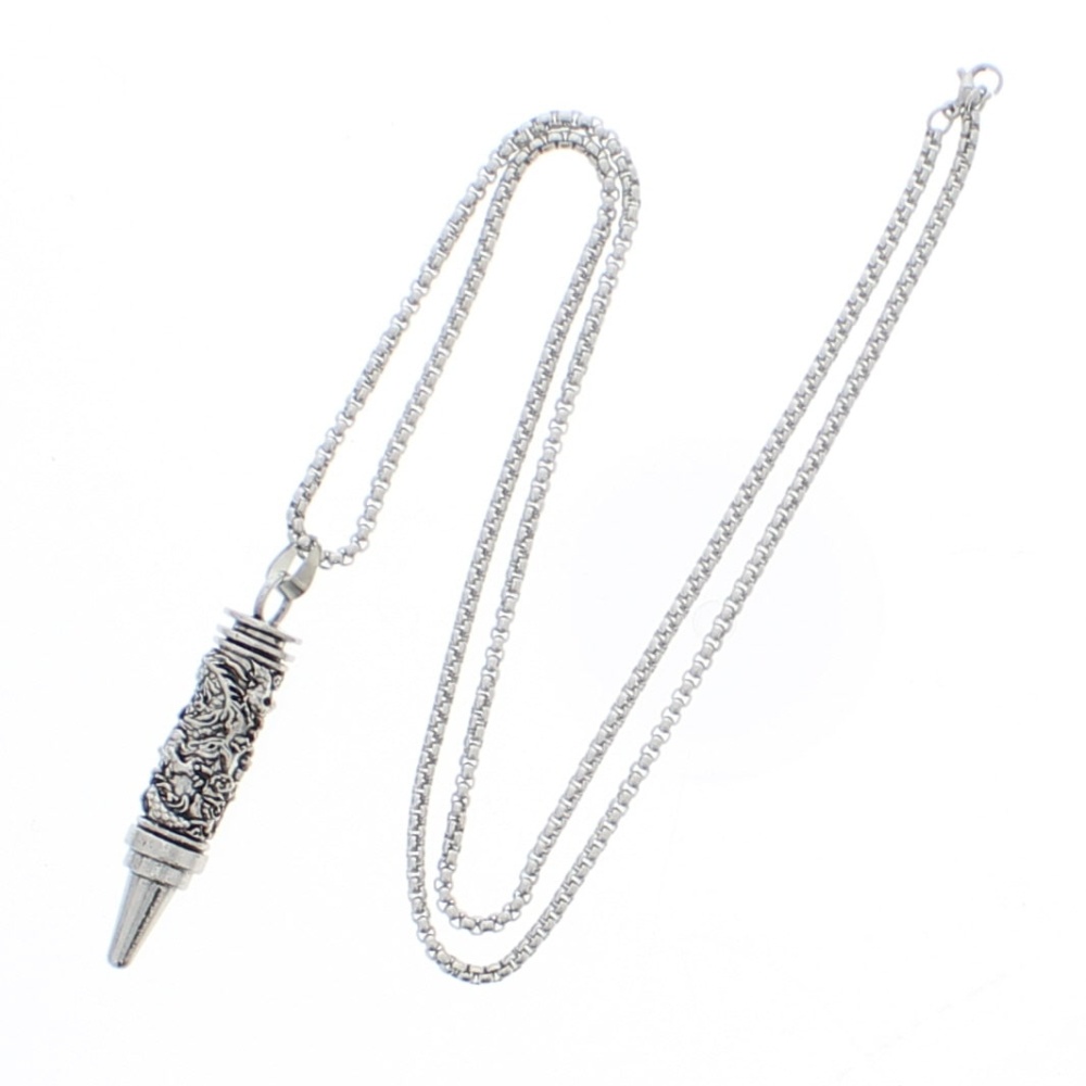 Zac's Alter Ego - Patterned Heavy Bullet Chain Necklace Ketting - Zilverkleurig